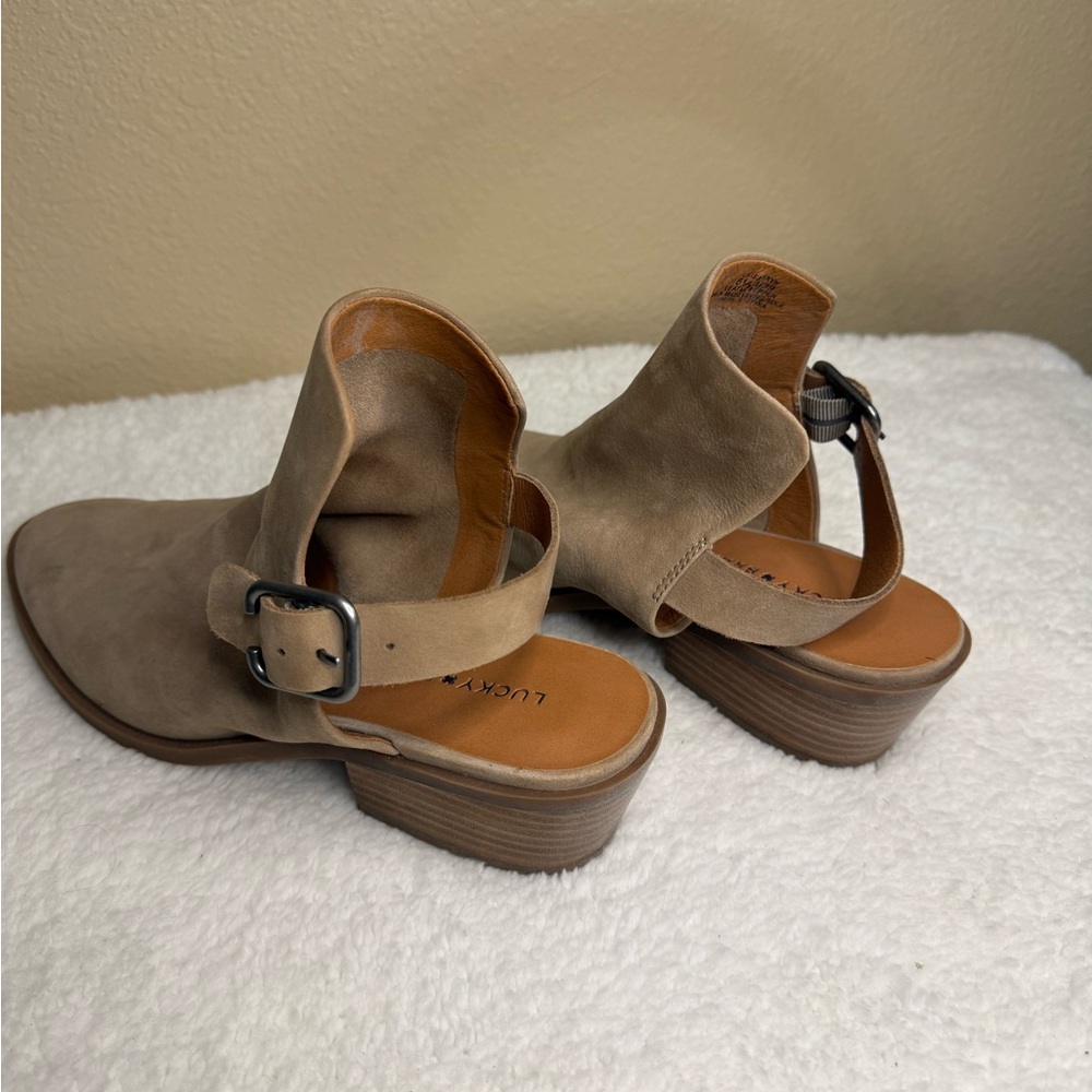 Lucky Brand Taupe Ankle Boots with Strap - Picture 4 of 7